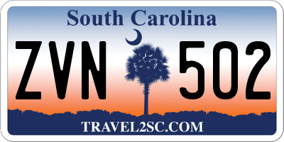 SC license plate ZVN502