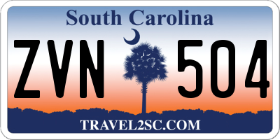SC license plate ZVN504