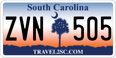 SC license plate ZVN505