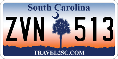 SC license plate ZVN513