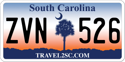 SC license plate ZVN526