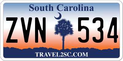 SC license plate ZVN534