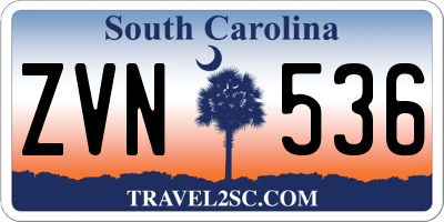 SC license plate ZVN536