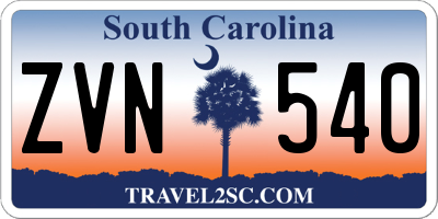 SC license plate ZVN540