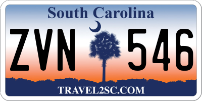SC license plate ZVN546