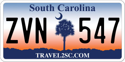 SC license plate ZVN547