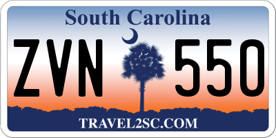 SC license plate ZVN550
