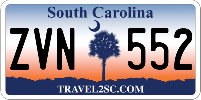 SC license plate ZVN552