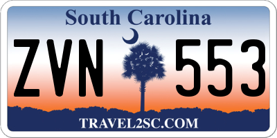SC license plate ZVN553