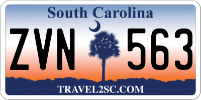 SC license plate ZVN563
