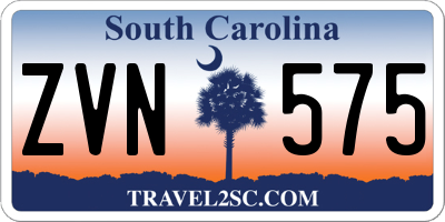 SC license plate ZVN575