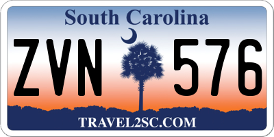 SC license plate ZVN576