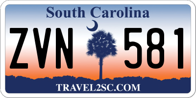 SC license plate ZVN581
