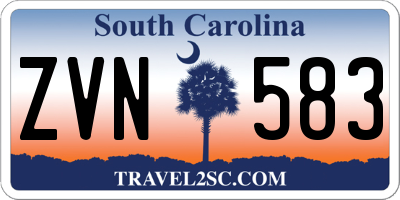 SC license plate ZVN583