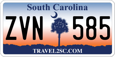SC license plate ZVN585