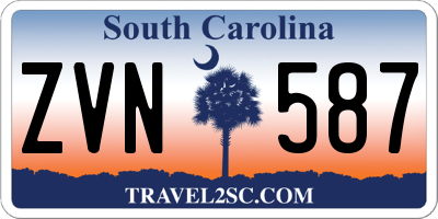 SC license plate ZVN587