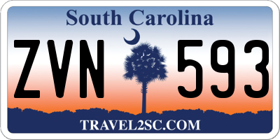 SC license plate ZVN593