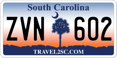 SC license plate ZVN602
