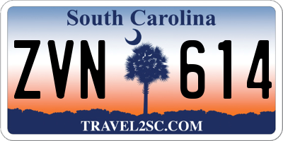 SC license plate ZVN614