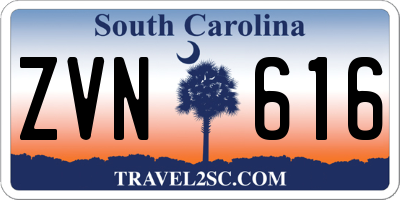 SC license plate ZVN616
