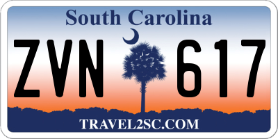 SC license plate ZVN617