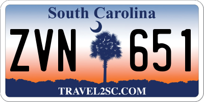 SC license plate ZVN651