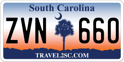 SC license plate ZVN660