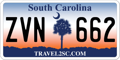 SC license plate ZVN662