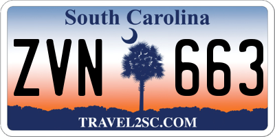 SC license plate ZVN663