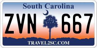 SC license plate ZVN667