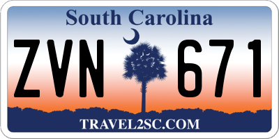 SC license plate ZVN671