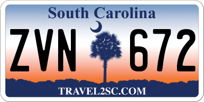 SC license plate ZVN672