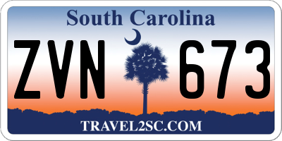SC license plate ZVN673