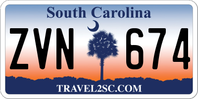 SC license plate ZVN674