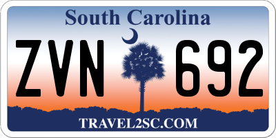 SC license plate ZVN692