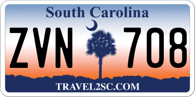 SC license plate ZVN708