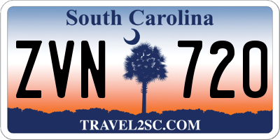 SC license plate ZVN720