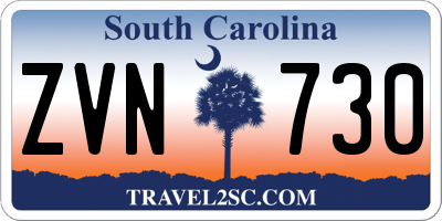 SC license plate ZVN730