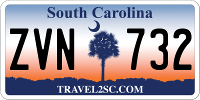 SC license plate ZVN732