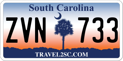 SC license plate ZVN733