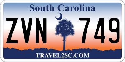 SC license plate ZVN749