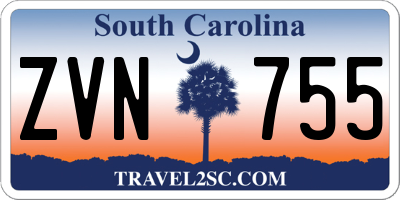 SC license plate ZVN755