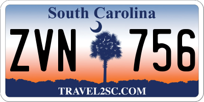 SC license plate ZVN756