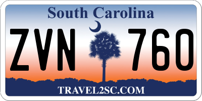 SC license plate ZVN760