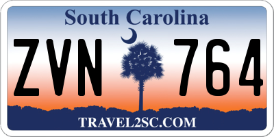 SC license plate ZVN764