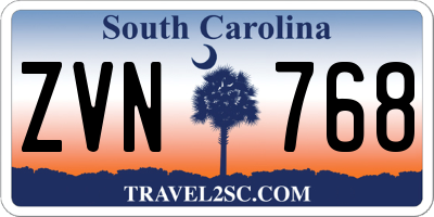 SC license plate ZVN768