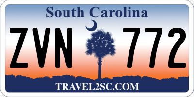 SC license plate ZVN772