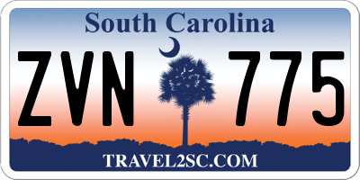 SC license plate ZVN775