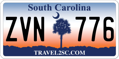 SC license plate ZVN776