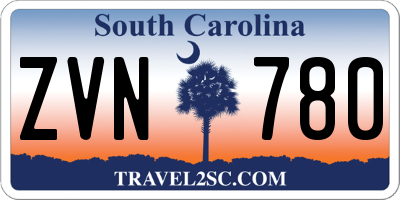 SC license plate ZVN780